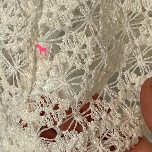 Victoria's Secret PINK Women's Racerback Open-Knit Crochet Cami Tank Top Sz M/L - Picture 5 of 11